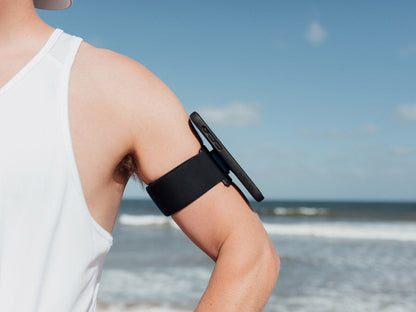 quad lock running armband sits off arm
