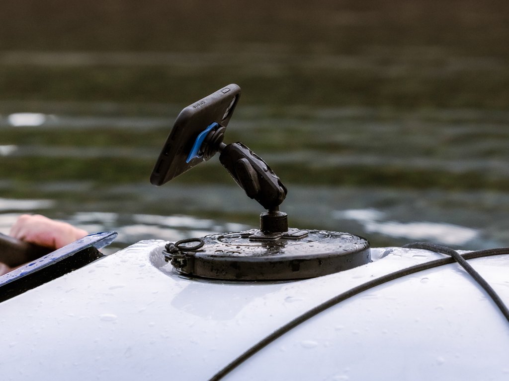 weatherproof mount attached to boat