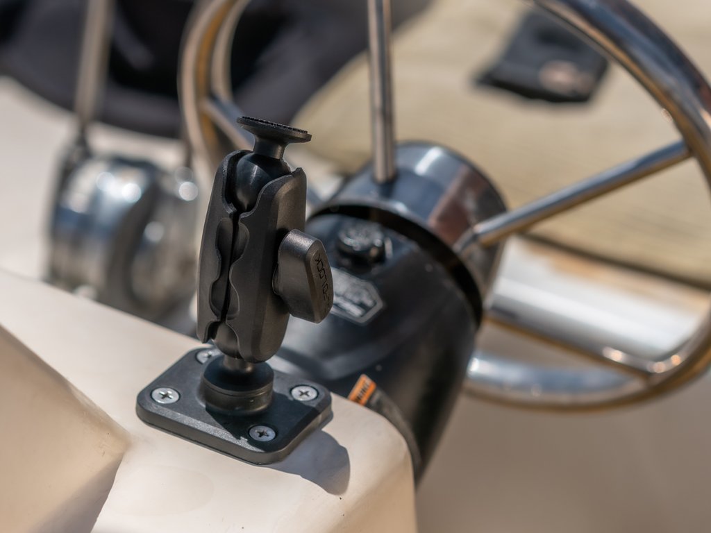mounting base on boats for easy access to smartphone to navigate