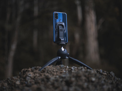 oppo smartphone with quad lock universal adaptor and tripod