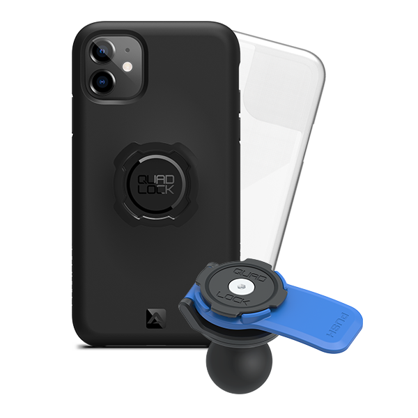 iphone 11 with poncho ball adaptor kit for motorcycles